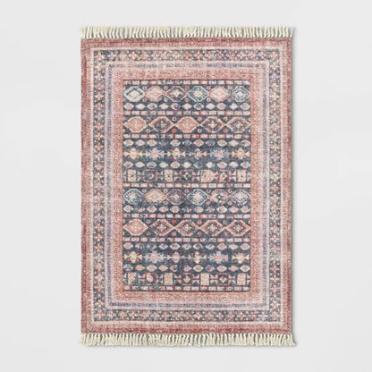 Alexandra Floral Printed Border Persian Rug Blush - Opalhouse™