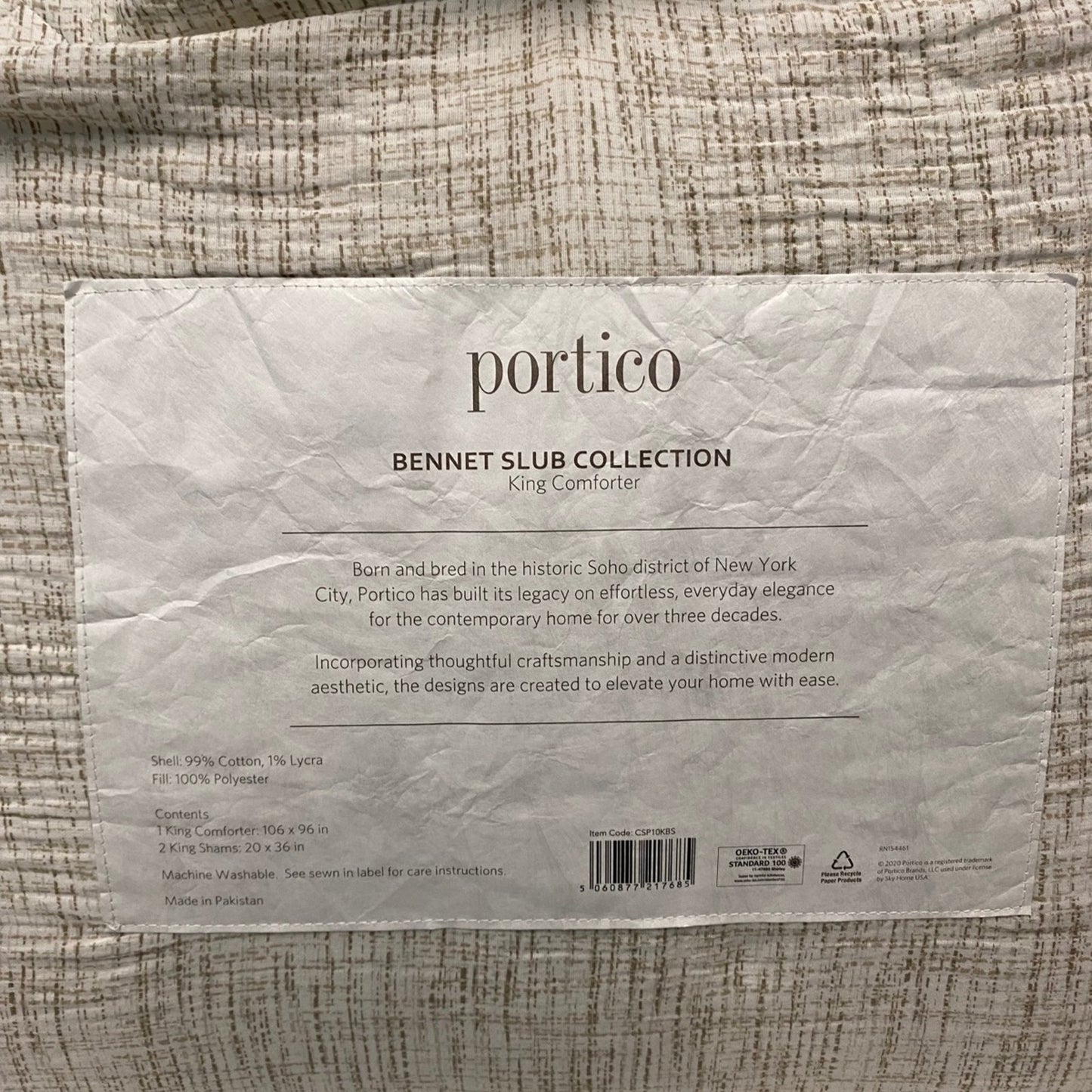 Portico Bennet Slub Cotton Blend Comforter Set, king