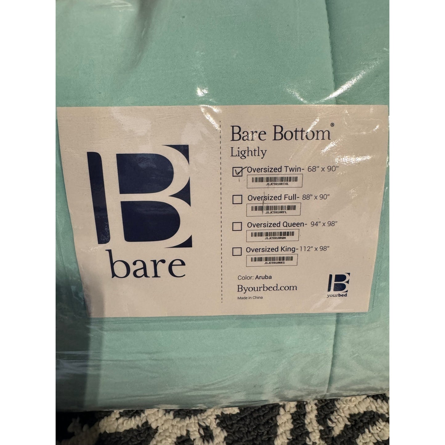 Bare Bottom - Lightly Oversized Comforter - Aruba (Shams not included) - Twin XL