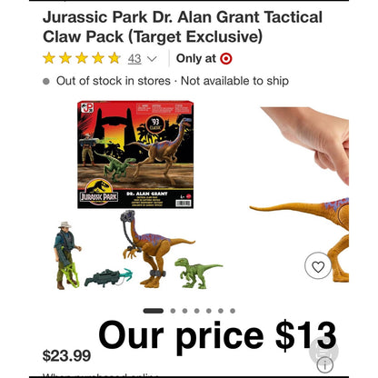 Jurassic Park Dr. Alan Grant Tactical
Claw Pack