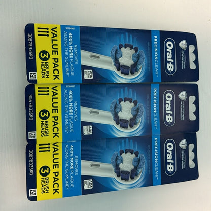 3 Oral-B Precision Clean Replacement Electric Toothbrush Head 3ct - Brand New